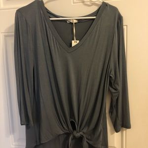 Long Sleeve Front Tie Top